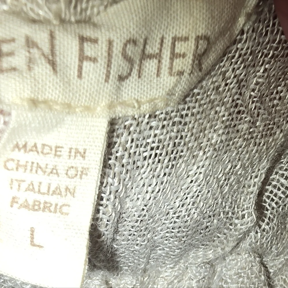Eileen Fisher Natural Linen Gauze Cami Shirring  Lightweight Camisole Top - Picture 4 of 6